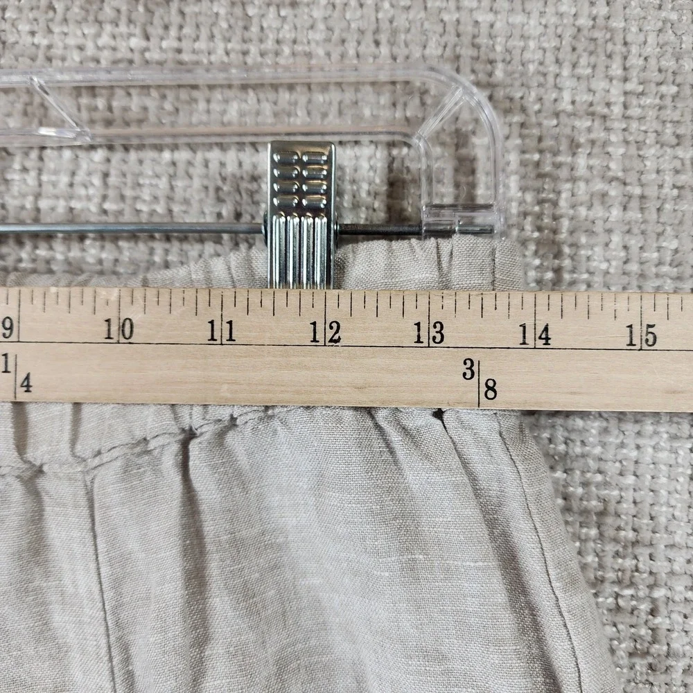 Quince 100% Linen Pants Womens S Natural Beige Pull On Light Taper Quiet Luxury